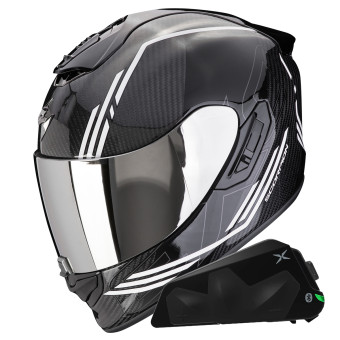 Casque Integral Scorpion Exo 1400 Evo II Carbon Air Reika Black + Kit bluetooth Exo-Com Link-1C
