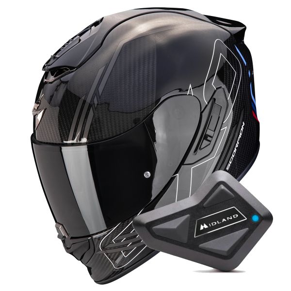 Casque Integral Scorpion Exo 1400 Evo II Carbon Air Reika Black Silver Blue