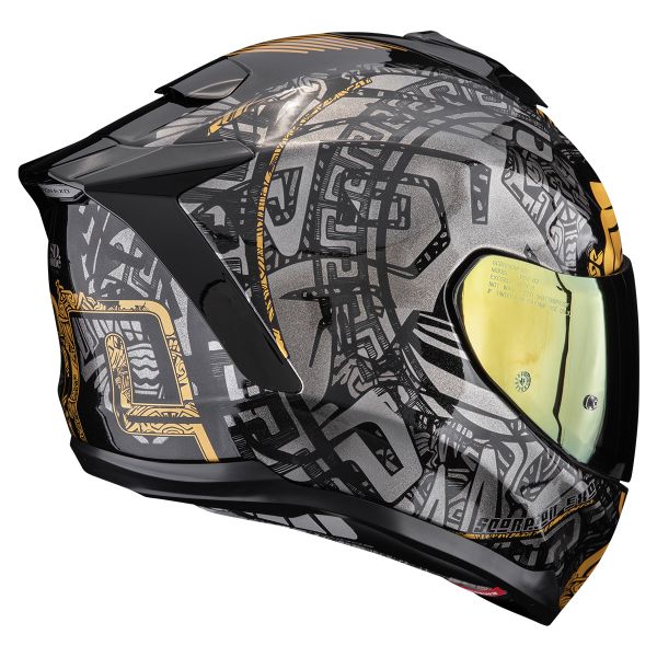 Scorpion Exo 1500 Air Apus Black Grey Gold + Kit bluetooth 5R Lite Solo