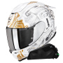 Casque Integral Scorpion Exo 1500 Air Apus Pearl White Grey Gold + Kit bluetooth Exo-Com Link-1C