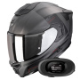Casque Integral Scorpion Exo 1500 Air Dual Matt Silver Black Red + Kit bluetooth 5R Lite Solo