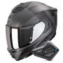 Casque Integral Scorpion Exo 1500 Air Dual Matt Silver Black Red + Kit Bluetooth BT Mini