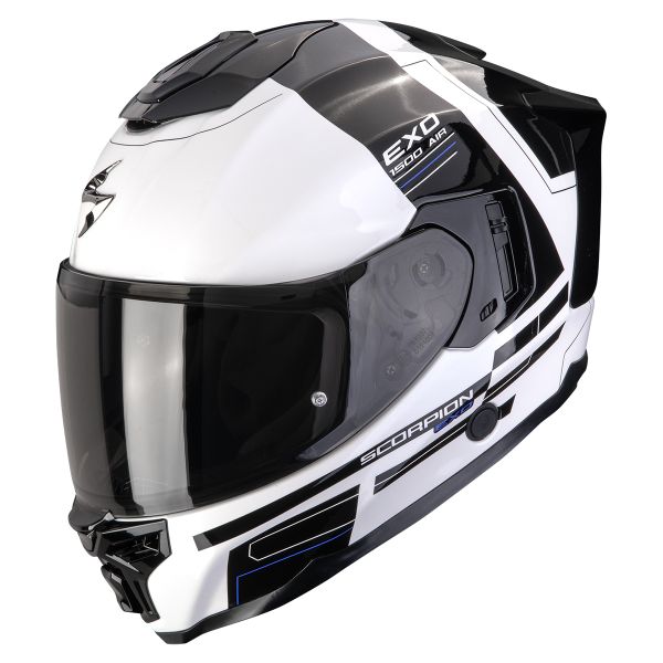 Casque Integral Scorpion Exo 1500 Air Dual White Black Blue Casque Integral Scorpion Exo 1500 Air Dual White Black Blue