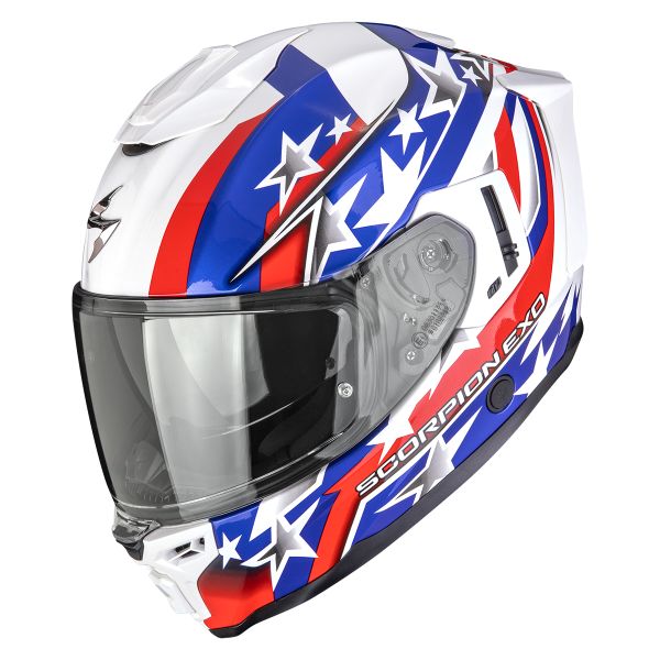 Casque Integral Scorpion Exo 1500 Air Etoile White Blue Red