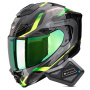 Casque Integral Scorpion Exo 1500 Air Sleek Black Green + Kit Bluetooth BT Mini