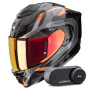 Casque Integral Scorpion Exo 1500 Air Sleek Black Orange + Kit Bluetooth Lokui K30