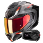 Casque Integral Scorpion Exo 1500 Air Sleek Black Red + Kit Bluetooth 5S Solo