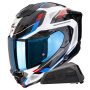 Casque Integral Scorpion Exo 1500 Air Sleek White Red Blue + Kit bluetooth Exo-Com Link-1
