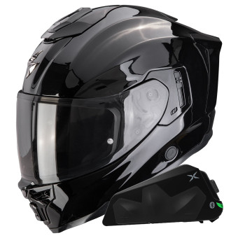Casque Integral Scorpion Exo 1500 Air Solid Black + Kit bluetooth Exo-Com Link-1C