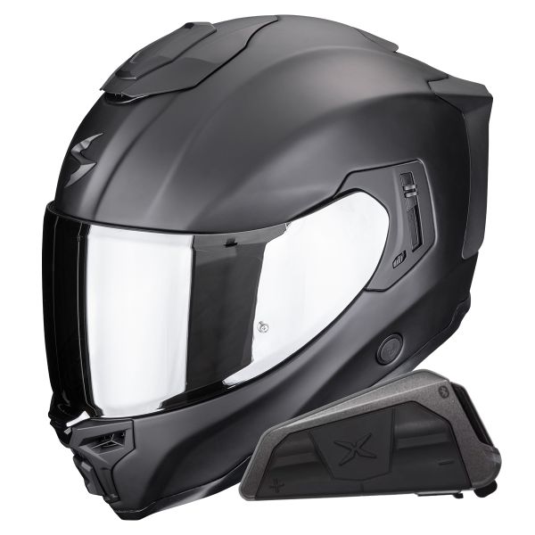 Casque Integral Scorpion Exo 1500 Air Solid Matt Black + Kit bluetooth Exo-Com Link-1