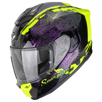Casque Integral Scorpion Exo 1500 Air Vortex Black Neon Yellow Chameleon