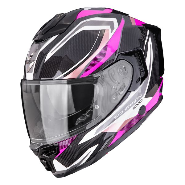 Casque Integral Scorpion Exo 1500 Carbon Air Hydro Black White Pink