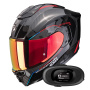 Casque Integral Scorpion Exo 1500 Carbon Air Mundi Black Red + Kit bluetooth 5R Lite Solo