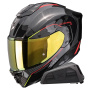 Casque Integral Scorpion Exo 1500 Carbon Air Mundi Black Red Yellow+Kit bluetooth Exo-Com Link-1