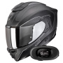 Casque Integral Scorpion Exo 1500 Carbon Air Mundi Matt Black Silver + Kit bluetooth 5R Lite Solo