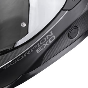 Scorpion Exo 1500 Carbon Air Mundi Matt Black Silver+Kit bluetooth Exo-Com Link-1