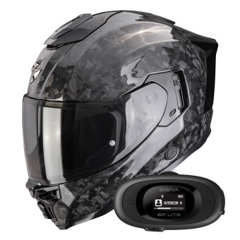 Casque Integral Scorpion Exo 1500 Carbon Air Onyx Solid Black + Kit bluetooth 5R Lite Solo Casque Integral Scorpion Exo 1500 Carbon Air Onyx Solid Black + Kit bluetooth 5R Lite Solo