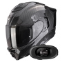 Casque Integral Scorpion Exo 1500 Carbon Air Solid Black + Kit bluetooth 5R Lite Solo