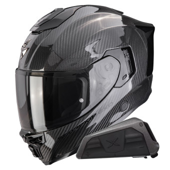 Casque Integral Scorpion Exo 1500 Carbon Air Solid Black + Kit bluetooth Exo-Com Link-1