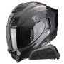 Casque Integral Scorpion Exo 1500 Carbon Air Solid Black + Kit bluetooth Exo-Com Link-1
