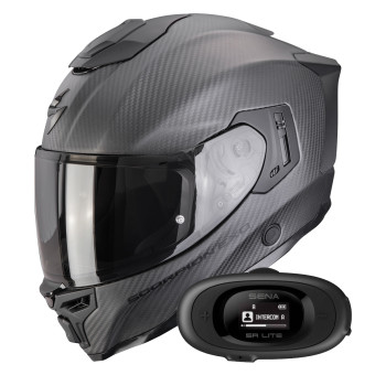 Casque Integral Scorpion Exo 1500 Carbon Air Solid Matt Black + Kit bluetooth 5R Lite Solo