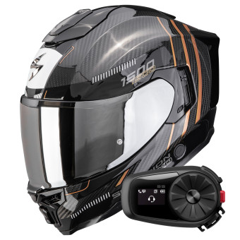 Casque Integral Scorpion Exo 1500 Carbon Air Zity Black Copper + Kit Bluetooth 5S Solo