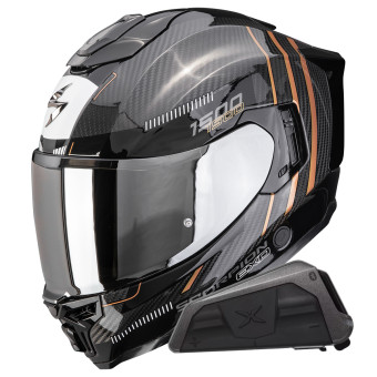 Casque Integral Scorpion Exo 1500 Carbon Air Zity Black Copper + Kit bluetooth Exo-Com Link-1