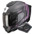 Pack Exo 1500 Carbon Air Zity Matt Black Pink + Kit Bluetooth BT Mini