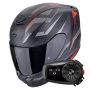 Casque Integral Scorpion Exo 391 Aaxo Matt Black Red + Kit Bluetooth 5S