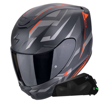 Casque Integral Scorpion Exo 391 Aaxo Matt Black Red + Kit bluetooth Exo-Com Link-1C