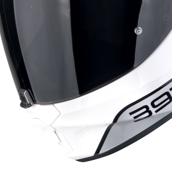 Scorpion Exo 391 Arok White Black Silver + Kit bluetooth Exo-Com Link-1C