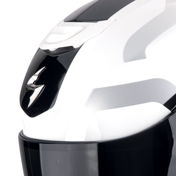 Scorpion Exo 391 Arok White Black Silver + Kit bluetooth Exo-Com Link-1C