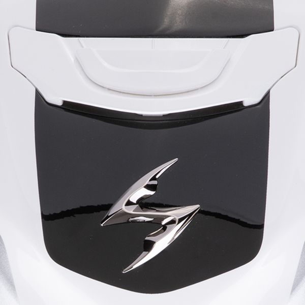 Scorpion Exo 391 Arok White Black Silver + Kit bluetooth Exo-Com Link-1C