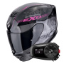 Casque Integral Scorpion Exo 391 Ava Black Pink + Kit Bluetooth 5S