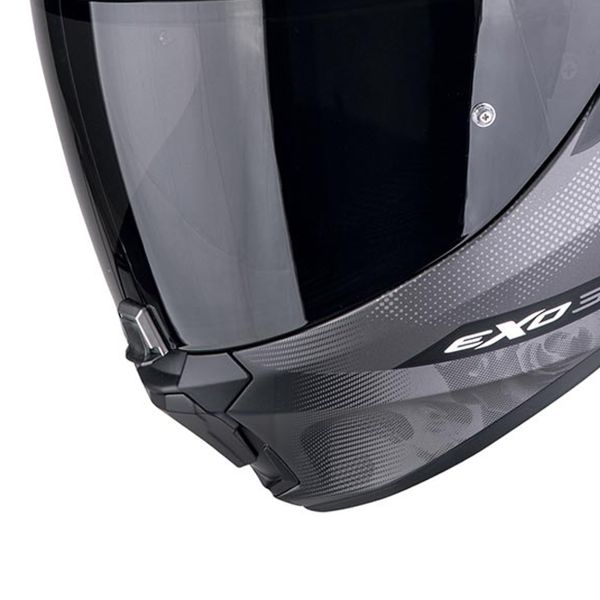 Scorpion Exo 391 Ava Matt Black Silver + Kit bluetooth BT Mini