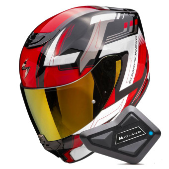 Casque Integral Scorpion Exo 391 Captor Black Red + Kit Bluetooth BT Mini