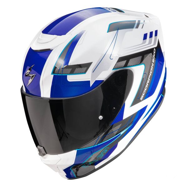 Casque Integral Scorpion Exo 391 Captor White Blue Casque Integral Scorpion Exo 391 Captor White Blue