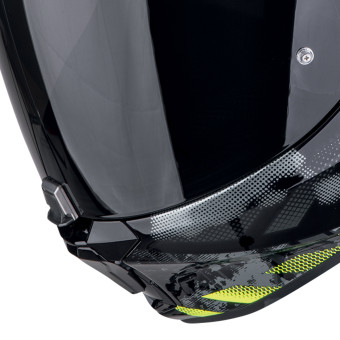 Scorpion Exo 391 Clutter Black Yellow Fluo + Kit bluetooth Exo-Com Link-1