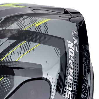 Scorpion Exo 391 Clutter Black Yellow Fluo + Kit bluetooth Exo-Com Link-1