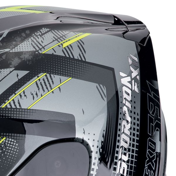 Scorpion Exo 391 Clutter Black Yellow Fluo + Kit bluetooth Exo-Com Link-1C