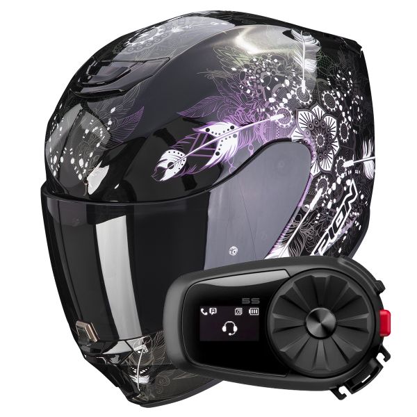 Casque Integral Scorpion Exo 391 Dream Black Chameleon + Kit Bluetooth 5S