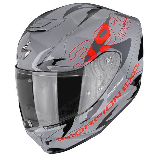 Casque Integral Scorpion Exo 391 Key Grey Black Red