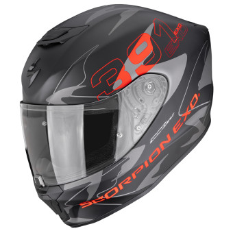 Casque Integral Scorpion Exo 391 Key Matt Black Silver Red