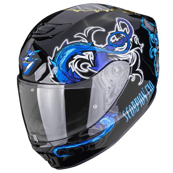Casque Integral Scorpion Exo 391 Mumia Black Blue