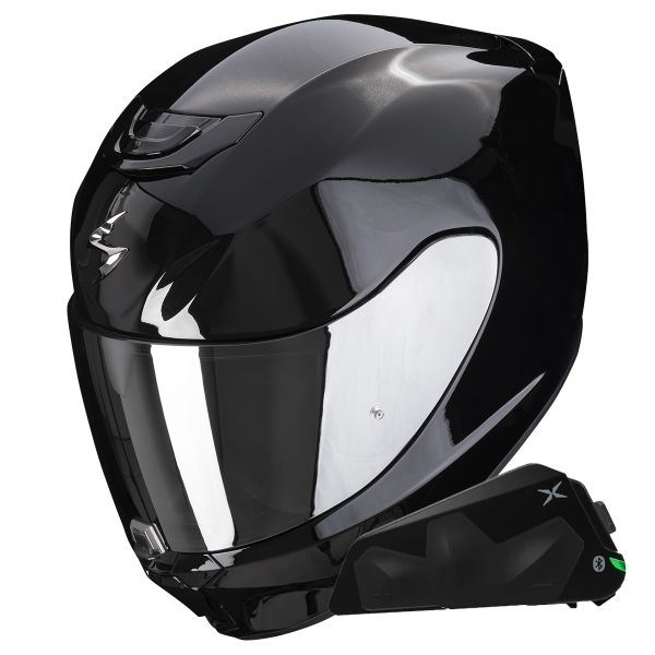 Casque Integral Scorpion Exo 391 Solid Black + Kit bluetooth Exo-Com Link-1C