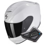 Casque Integral Scorpion Exo 391 Solid Pearl White + Kit bluetooth BT Mini