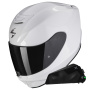 Casque Integral Scorpion Exo 391 Solid Pearl White + Kit bluetooth Exo-Com Link-1C