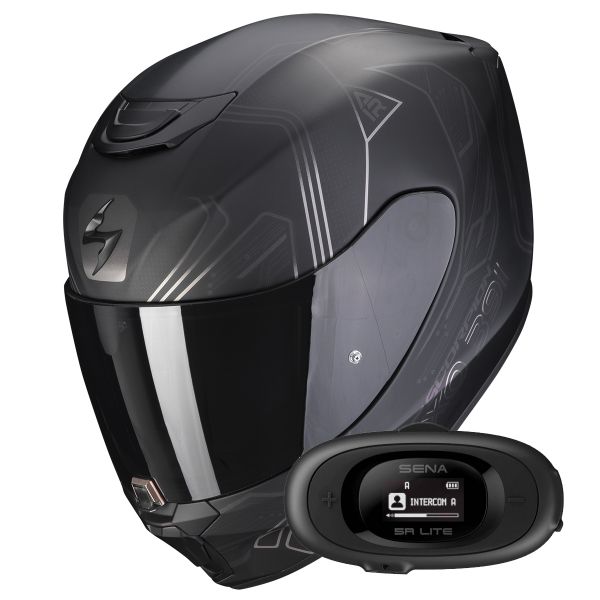Casque Integral Scorpion Exo 391 Spada Matt Black Chameleon + Kit bluetooth 5R Lite