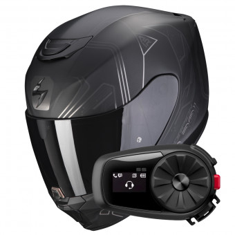 Casque Integral Scorpion Exo 391 Spada Matt Black Chameleon + Kit Bluetooth 5S