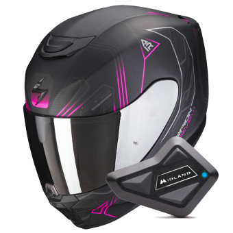 Casque Integral Scorpion Exo 391 Spada Matt Black Pink + Kit bluetooth BT Mini